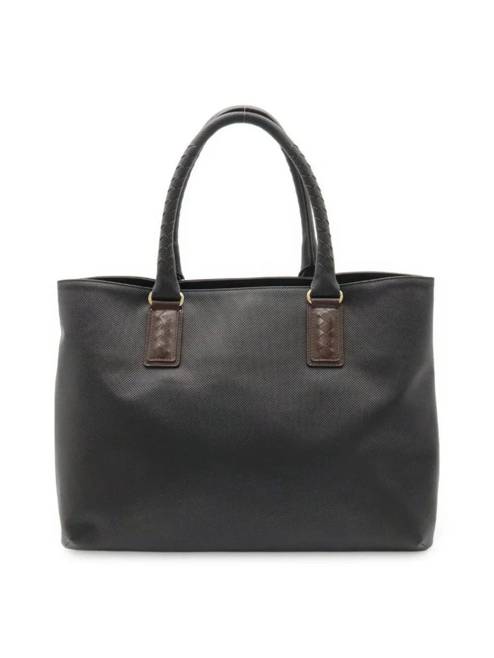 Bottega Veneta Marco Polo Tote Leather Black Dark Brown